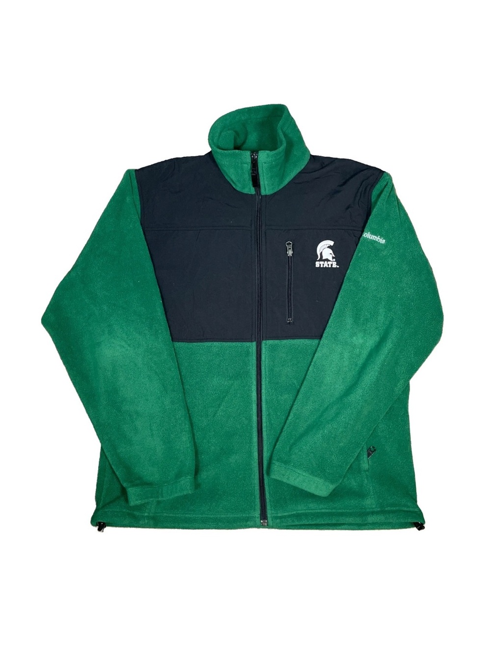 Columbia Michigan State Spartans Mens size medium Full Zip Fleece Jacket Green